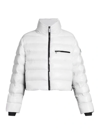 Shop Moncler Women's Morgat Two-tone Quilted Jacket In White