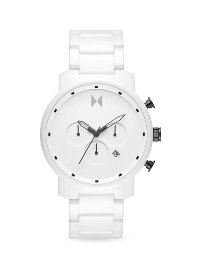 Shop Mvmt Men's Chrono Ceramic White Bracelet Watch