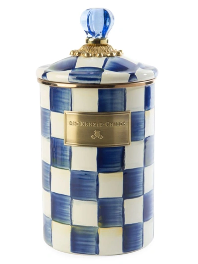 Mackenzie-childs Mackenzie Childs Royal Check Enameled Steel Canister