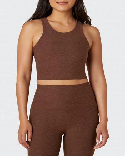 Shop Beyond Yoga Focus Cropped Tank Top In Mahogany Brown He