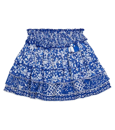 Poupette St Barth Little Girl's & Girl's Ariel Tiered Skirt In Blue Antibes Atb