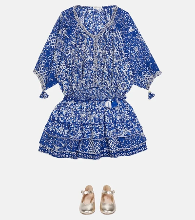 Shop Poupette St Barth Ariel Floral Mini Skirt In Blue Antibes Atb