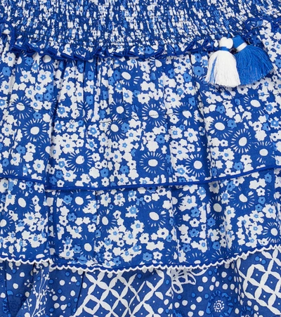 Shop Poupette St Barth Ariel Floral Mini Skirt In Blue Antibes Atb