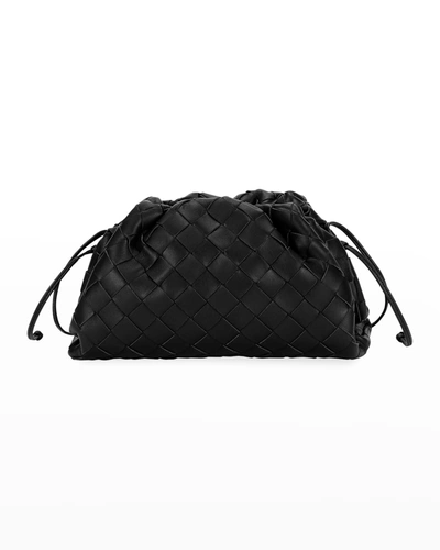 Shop Bottega Veneta Mini Pouch Intrecciato Crossbody Bag In Black/silver