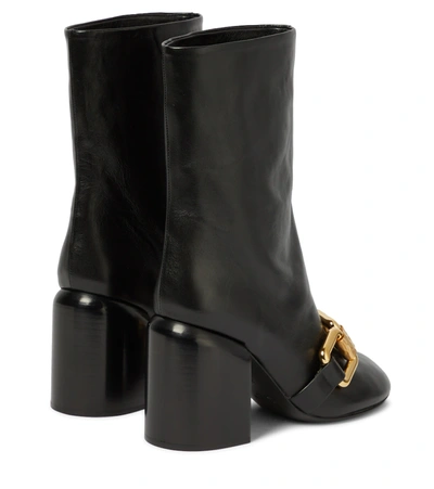Shop Jil Sander Embellished Leather Ankle Boots In Black