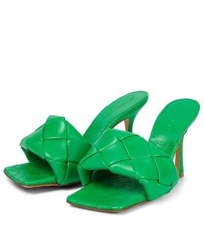 Shop Bottega Veneta Lido Leather Sandals In Grass