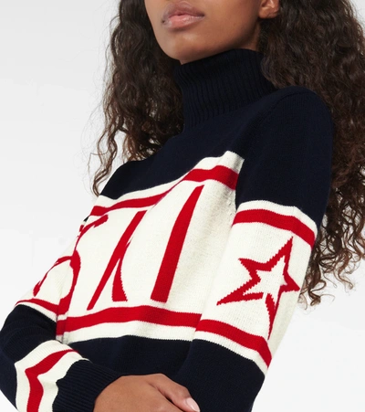 Shop Perfect Moment Schild Wool Turtleneck Sweater In Navy
