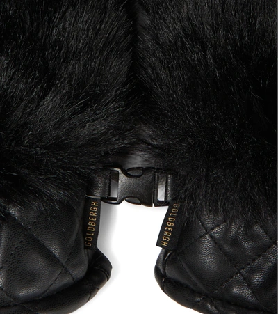 Shop Goldbergh Hill Faux Fur And Faux Leather Ski Mittens In Black