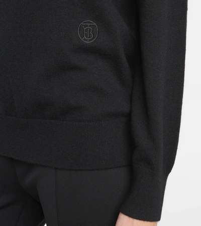 Shop Burberry Cashmere Sweater In Black