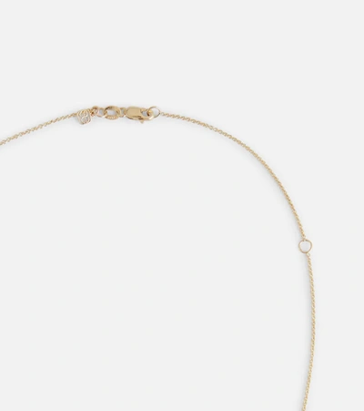 Sydney Evan Groovy Eye 14kt Yellow Gold Necklace With Diamonds In White/gold