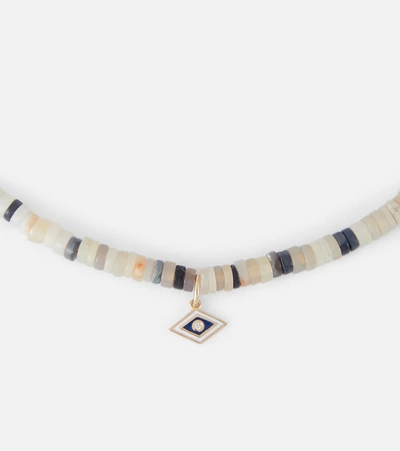 Sydney Evan 14kt Yellow Gold Beaded Choker In Australian Opal