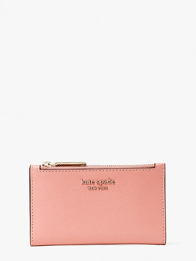 Shop Kate Spade Spencer Small Slim Bifold Wallet In Serene Pink