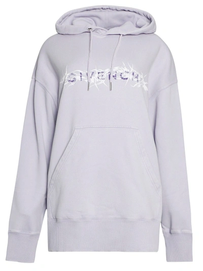 Shop Givenchy C&s Barbed Wire Hoodie Lilac