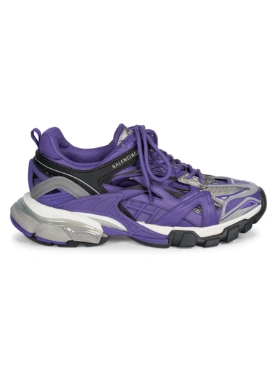 Shop Balenciaga Track.2 Sneakers In Purple Grey Black