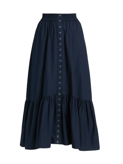 Shop A.l.c Women's Jade Flounce Midi-skirt In Nightshade