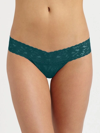 Shop Hanky Panky Women's Signature Lace Low-rise Lace Thong In Ivy