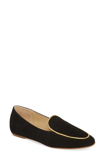 Etienne Aigner Camille Loafer In Black Gold Suede ModeSens