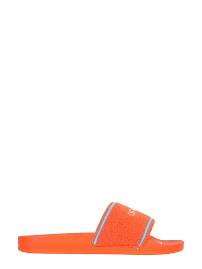 Shop Off-white Slide Sandals In Arancione