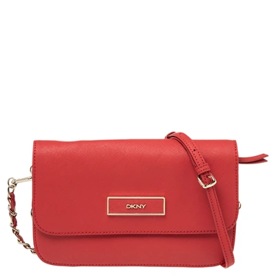Pre-owned Dkny Red Leather Small Bryant Park Crossbody Bag