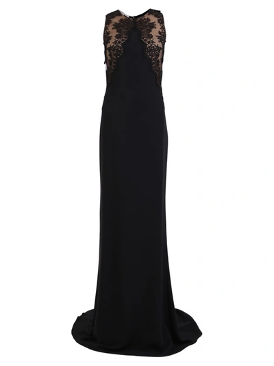 Shop Stella Mccartney Lace Inserts Long Dress In Black