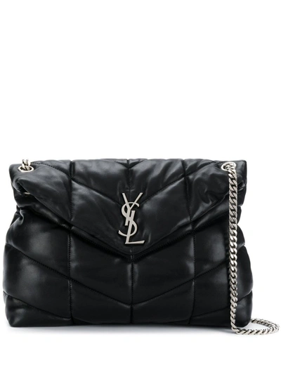 Shop Saint Laurent Loulou Medium Shoulder Bag In Black