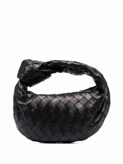 Shop Bottega Veneta The Mini Jodie Tote Bag In Black