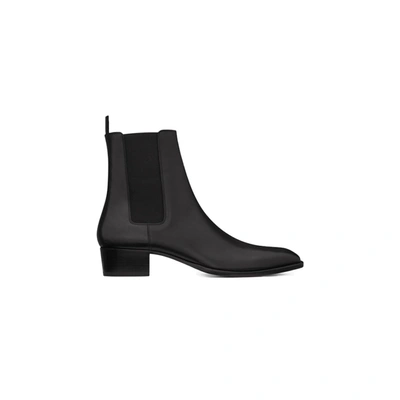 Shop Saint Laurent Smooth Leather Chelsea Boots In Black