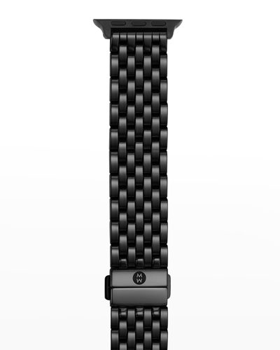 Shop Michele Seven-link Ceramic Bracelet Band For Apple Watch, Black