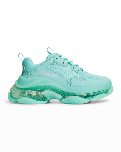 Shop Balenciaga Triple S Air Nylon Sneakers In Mint