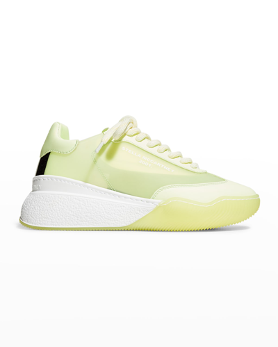 Shop Stella Mccartney Loop Faux Leather Runner Sneakers In Pale Yellow