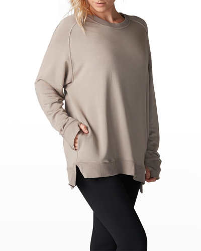 Shop Tavi Noir Raglan-sleeve Sweatshirt In Flax