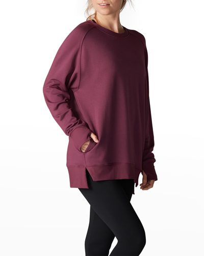 Shop Tavi Noir Raglan-sleeve Sweatshirt In Garnet