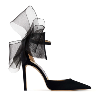 Jimmy Choo Black Averly 100 Asymmetric Pumps In Black