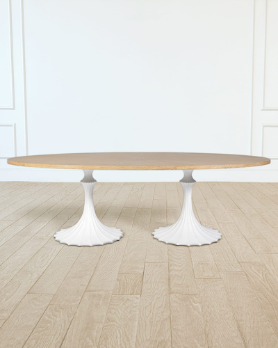 Shop Emporium Home For William D Scott 96" Cerused Oak Top Dining Table In White