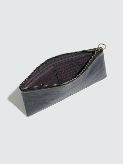 Shop Madewell The Leather Pouch Clutch In Black
