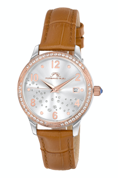 Shop Porsamo Bleu Ruby Women's Cognac Crystal Watch, 1141drul