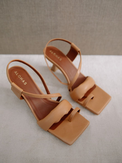 Shop Alohas Asymmetric Straps Camel In Brown