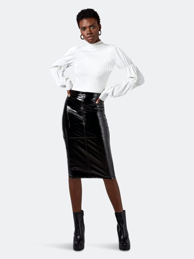 Shop As By Df Port Elizabeth Recycled Leather Skirt In Black