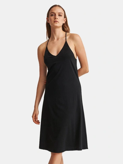 Shop Skin Clarissa Organic Pima Cotton Chemise In Black