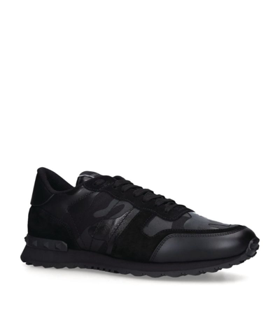 Shop Valentino Tonal Camo Sneakers In Black