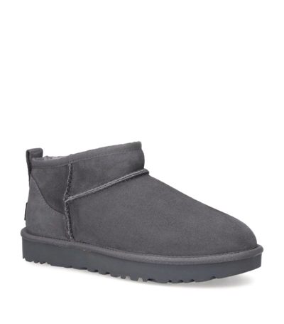 Shop Ugg Suede Classic Ultra Mini Boots In Grey