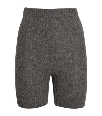 Shop Izaak Azanei Merino Wool-cashmere Shorts In Grey