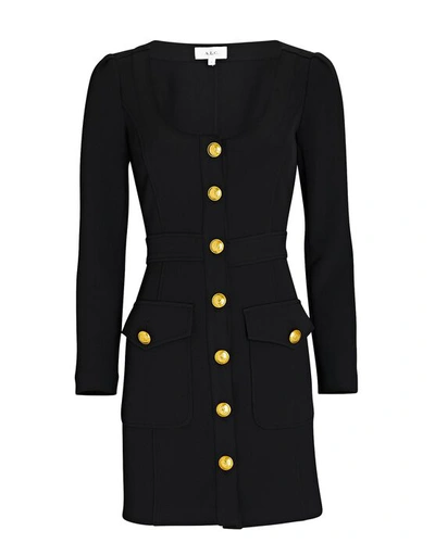 Shop A.l.c Ivy Button-down Mini Dress In Black
