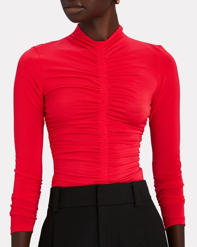 Shop A.l.c Ansel Ruched Jersey Top In Pink