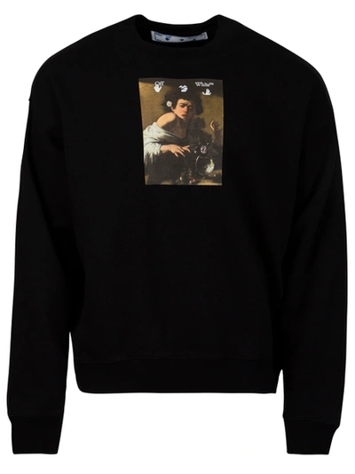 Shop Off-white Caravaggio Boy Skate Crewneck Sweatshirt Black