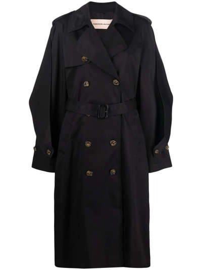 Shop Alexandre Vauthier Black Oversize Trench Coat In Nero