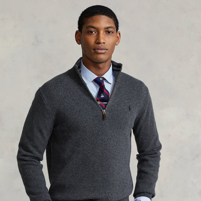Quarter zip sweater with best sale tie