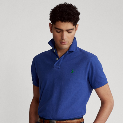 Shop Polo Ralph Lauren The Iconic Mesh Polo Shirt In Bright Navy