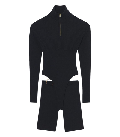 Shop Jacquemus Le Body Bormio Jumpsuit Black