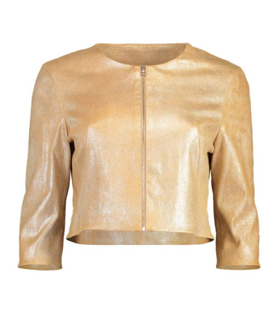 Susan Bender Stretch Leather Cardigan Jacket - Suede | ModeSens